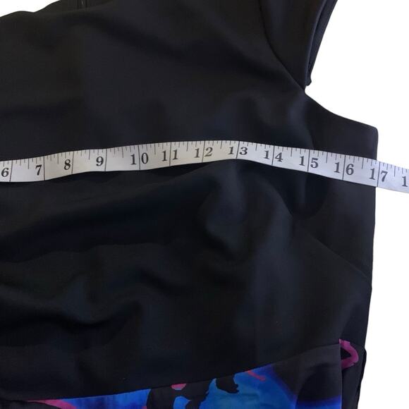 WHBM Dress NWT Women's Size 10 Petite Handkerchief-Hem Midi Electric Floral - Picture 7 of 8